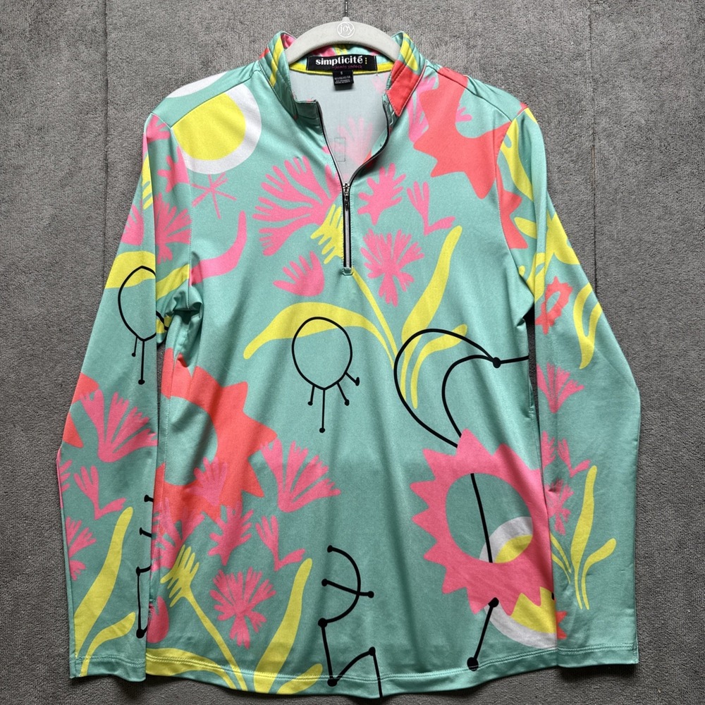 Jamie Sadock Simplicite UPF Golf 1/4 Zip Pullover Multicolor Womens Small